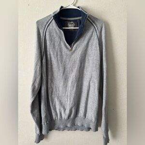 BKE | Men's Zip-Up Sweater in Light Gray | Size Large
